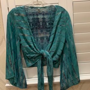 Hippie front tie cropped top